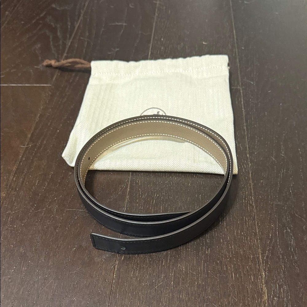 Hermes Gold H Buckle Reversible Leather Belt - Noir/Etoupe - Picture 6 of 7